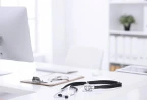 staff sitting at her workplace